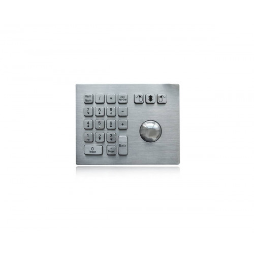 Антивандальная клавиатура Key Technology K-TEK-A160-38-MTB-KP-DT-USB (настольная/настенная, IP65, рус, 21 клавиша, USB, трекбол 38 мм)
