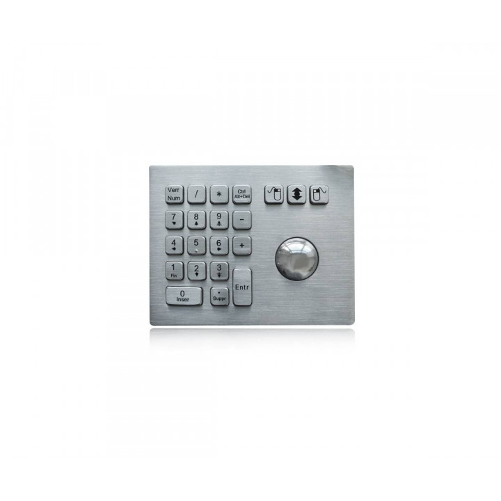 Антивандальная клавиатура Key Technology K-TEK-A160-38-MTB-KP-DT-USB (настольная/настенная, IP65, рус, 21 клавиша, USB, трекбол 38 мм)