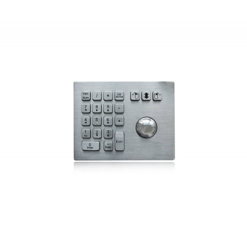 Антивандальная клавиатура Key Technology K-TEK-A160-38-MTB-KP-DT-USB (настольная/настенная, IP65, рус, 21 клавиша, USB, трекбол 38 мм)