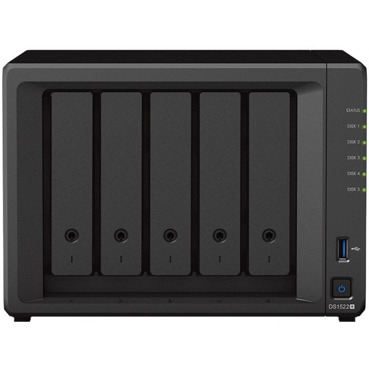 Сетевое хранилище Synology DS1522+ (5 отсеков, 4xGbE, 8 ГБ RAM)