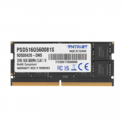 Модуль памяти PATRIOT PSD516G560081S 16 ГБ SODIMM DDR5-5600 Модуль памяти PATRIOT PSD516G560081S 16 ГБ SODIMM DDR5-5600