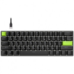 Клавиатура Royal Kludge RK C61 Black Green, механическая, 60%, 61 клавиша, Mint Switch, 6935280827976