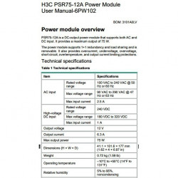 Блок питания H3C PSR75-12A-GL 75 Вт