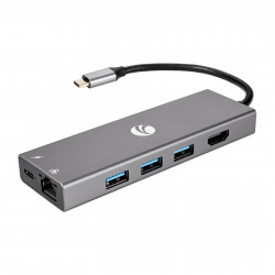 USB-концентратор VCOM CU459 Type-C 6в1 RJ-45 3xUSB3.0 PD HDMI