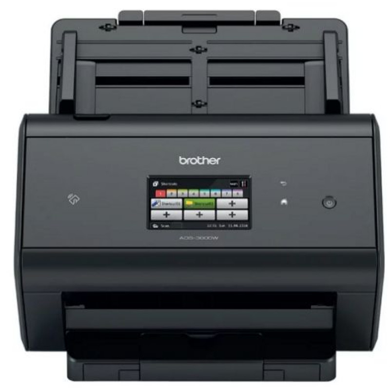 Документ-сканер Brother ADS-3600W (A4, 50 стр/мин, дуплекс, DADF50, сенсорный экран, WiFi, USB 3.0, NFC)