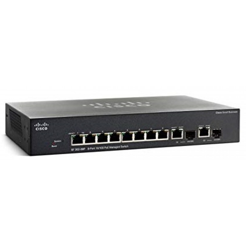 Коммутатор PoE Cisco SF352-08MP-K9-EU (8 портов 10/100, PoE, управляемый, 2 SFP)