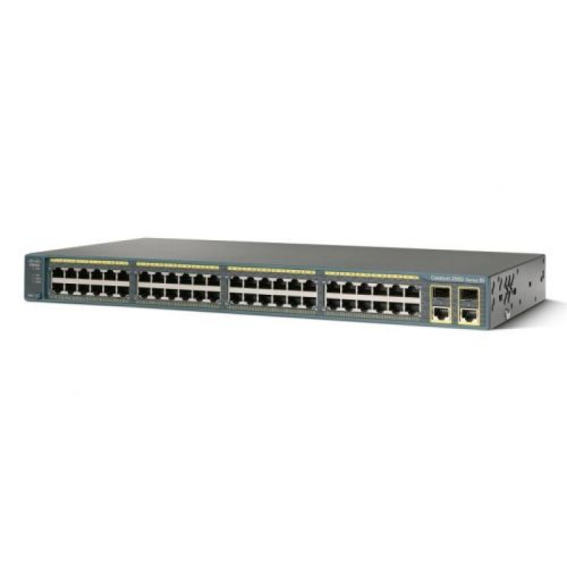 Коммутатор Cisco WS-C2960R+48TC-S (48 портов 10/100/1000, PoE, FlexStack-Plus)
