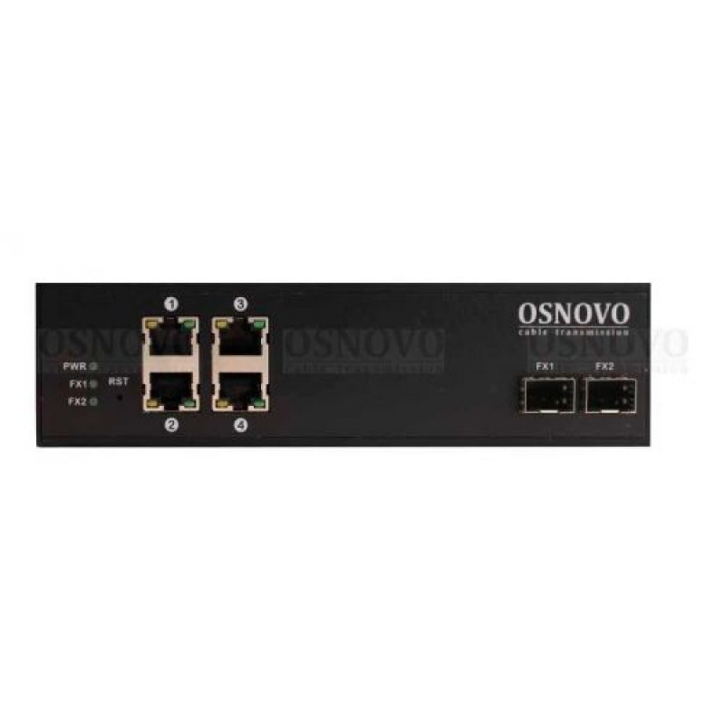 Коммутатор PoE OSNOVO SW-8042/IC (6 портов: 4xGE PoE + 2xGE SFP, промышленный)