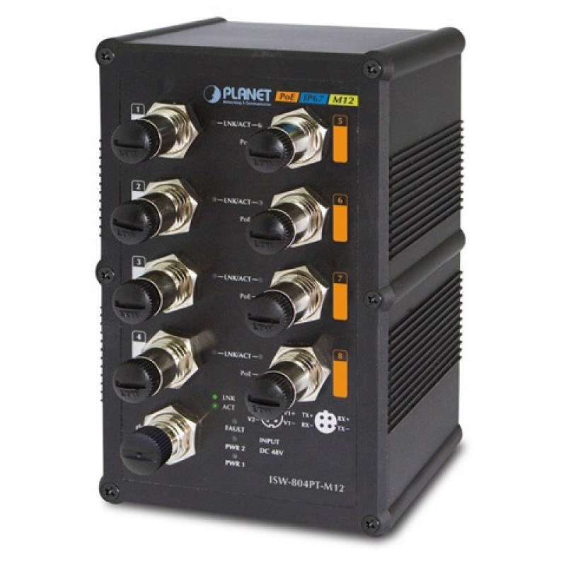 Коммутатор промышленный Planet ISW-804PT-M12