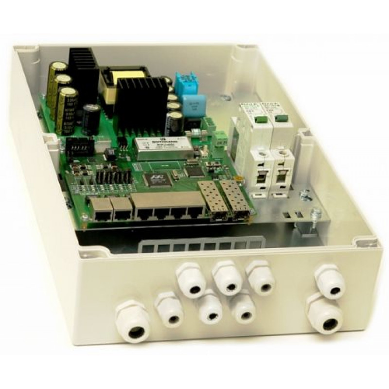 Коммутатор TFortis PSW-2G 6F+ (уличный управляемый, PoE+ до 60Вт, 6 портов, оптический кросс)