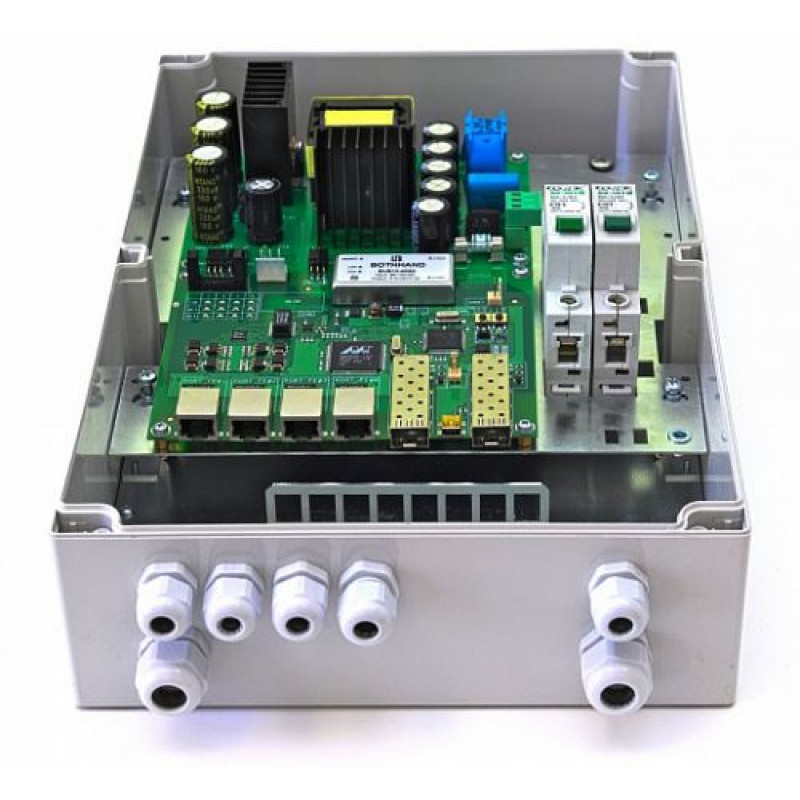 Коммутатор TFortis PSW-2G+ (уличный управляемый, двойной PoE+ до 60Вт, оптический кросс)