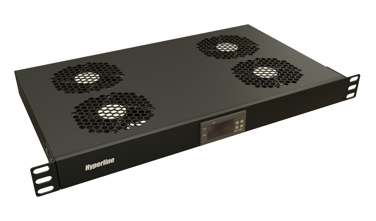 Вентиляторный модуль Hyperline TRFA-WB-MICR-4F-RAL9004
