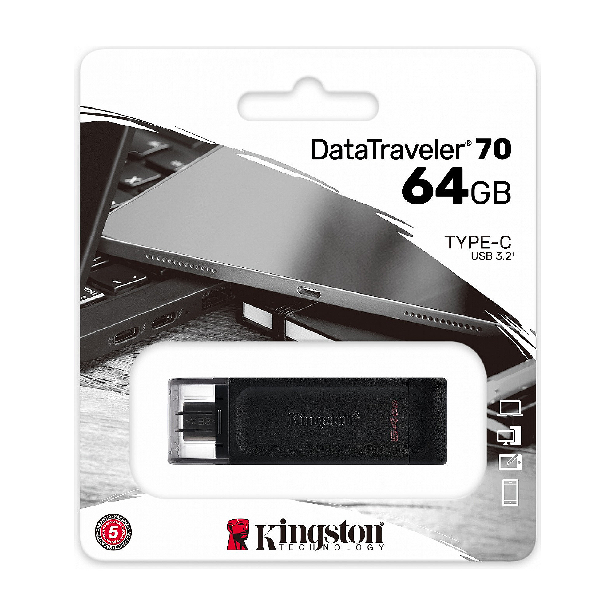 USB-флеш-накопитель Kingston DataTraveler 70 64GB USB Type-C 3.2 DT70/64GB