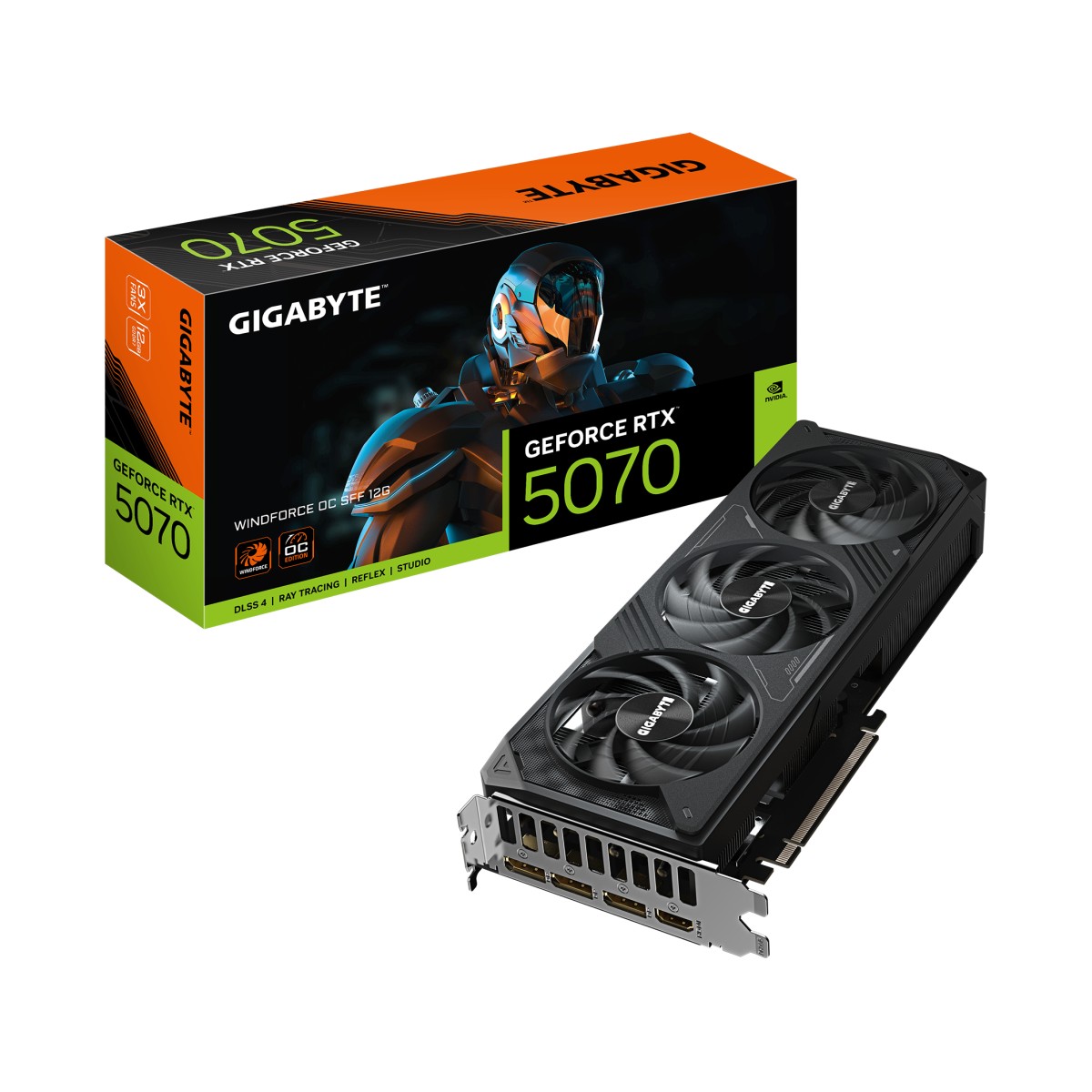 Видеокарта Gigabyte GeForce RTX 5070 12ГБ GDDR7 GV-N5070WF3OC-12GD