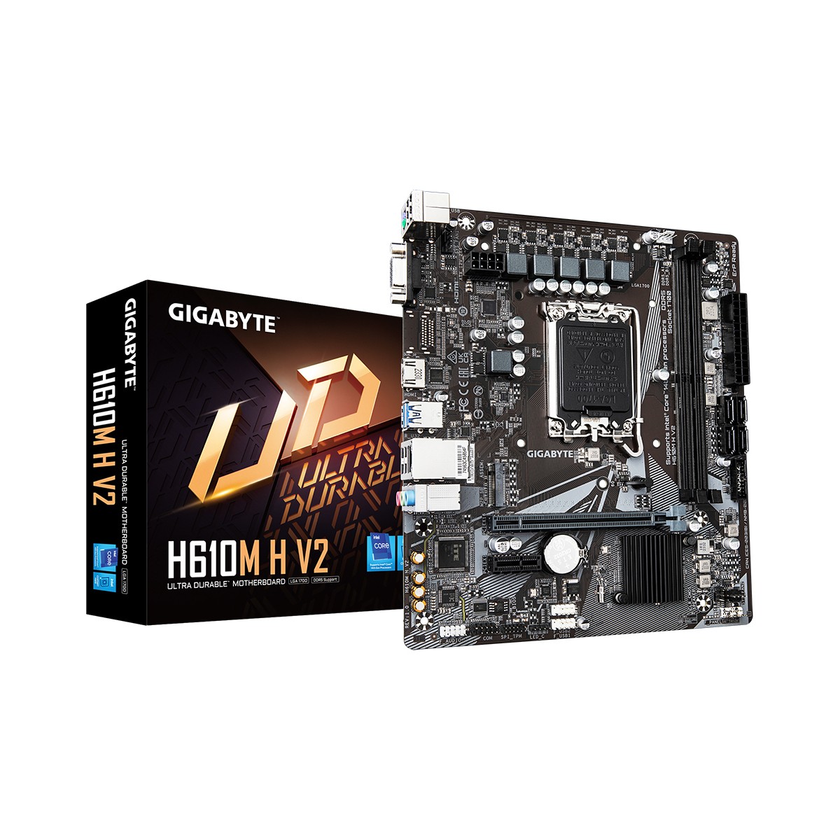 Материнская плата Gigabyte H610M H V2 H610 LGA1700 2xDDR5 M-ATX H610MHV2