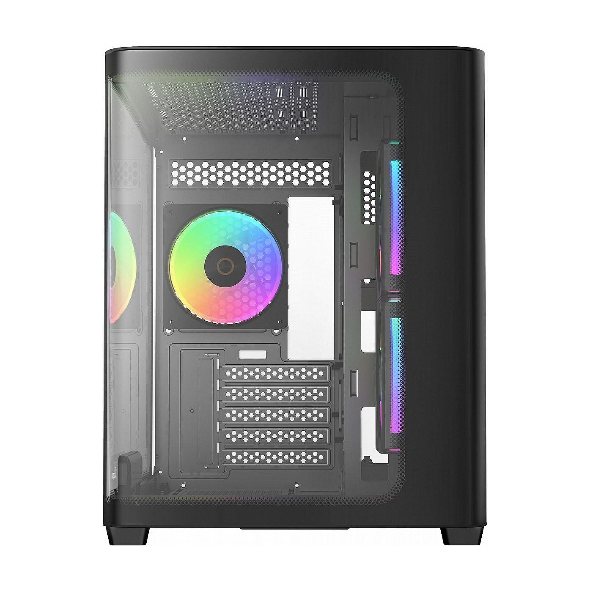 Корпус Ocypus Iota C50 BK Curve ARGB Digital черный mATX Iota-C50-BKD300CD-GL