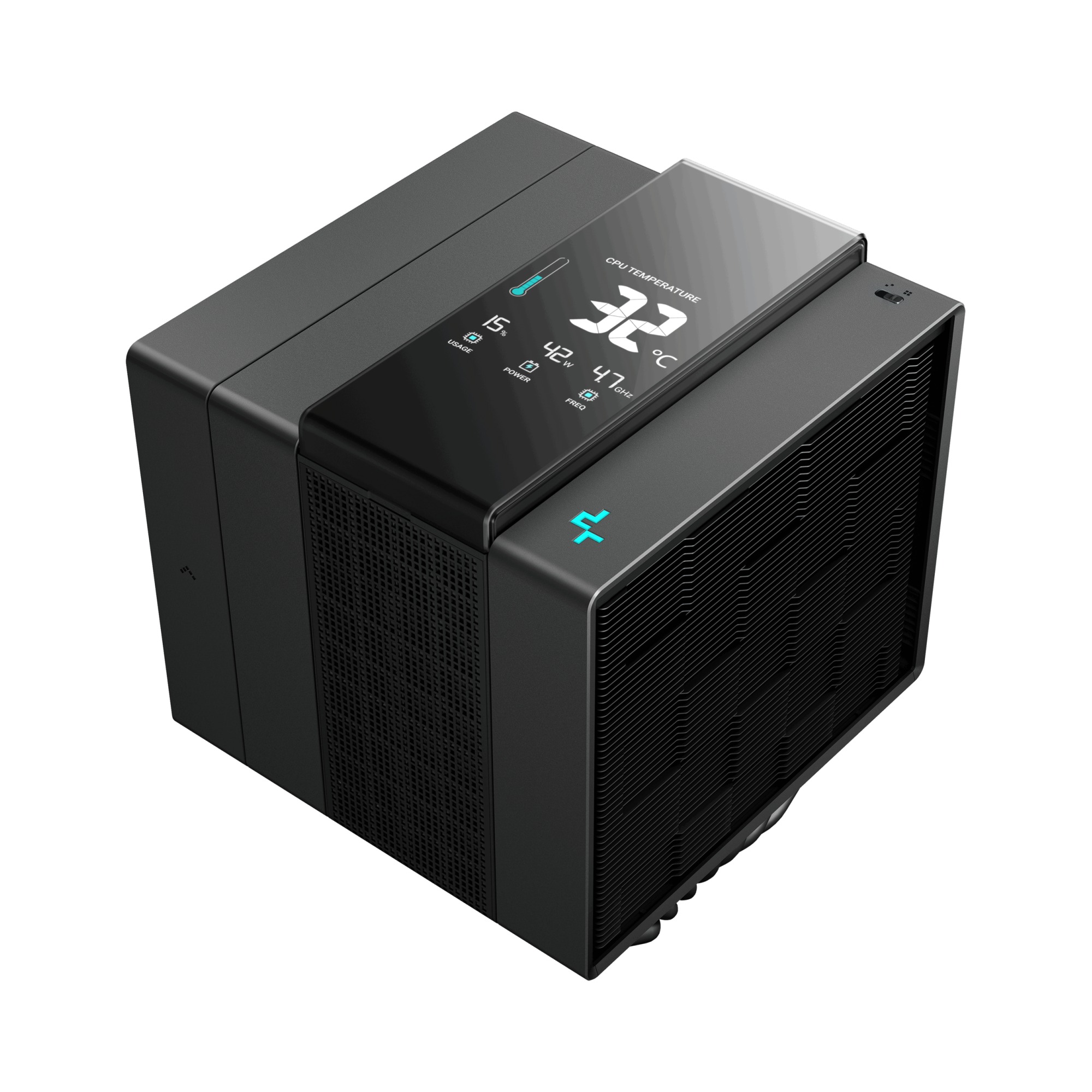 Кулер для процессора Deepcool Устройство охлаждения Assassin IV VC Vision Soc-AM5/AM4/1200/2066/1700/1851 черный 4-pin 22.6-29.3dB Al+Cu LCD 300W 1780gr Ret (R-ASN4-BKNVMD-G