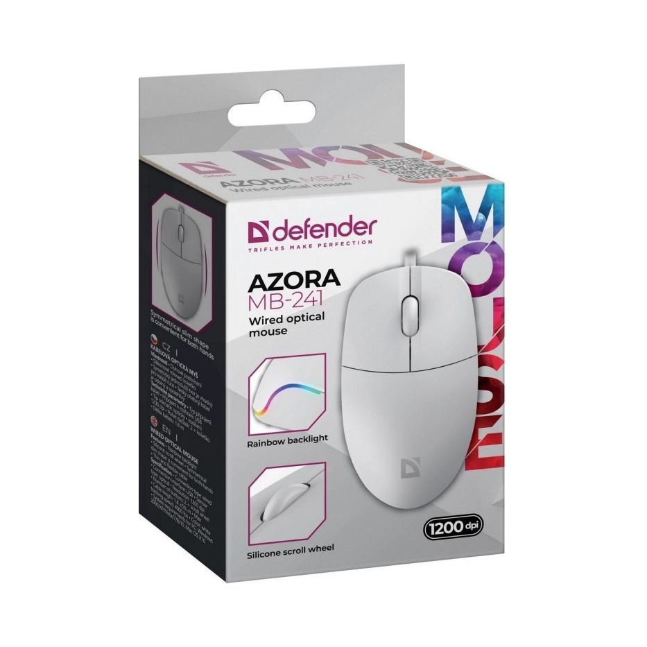 Мышь проводная Defender Azora MB-241 1200dpi 52242