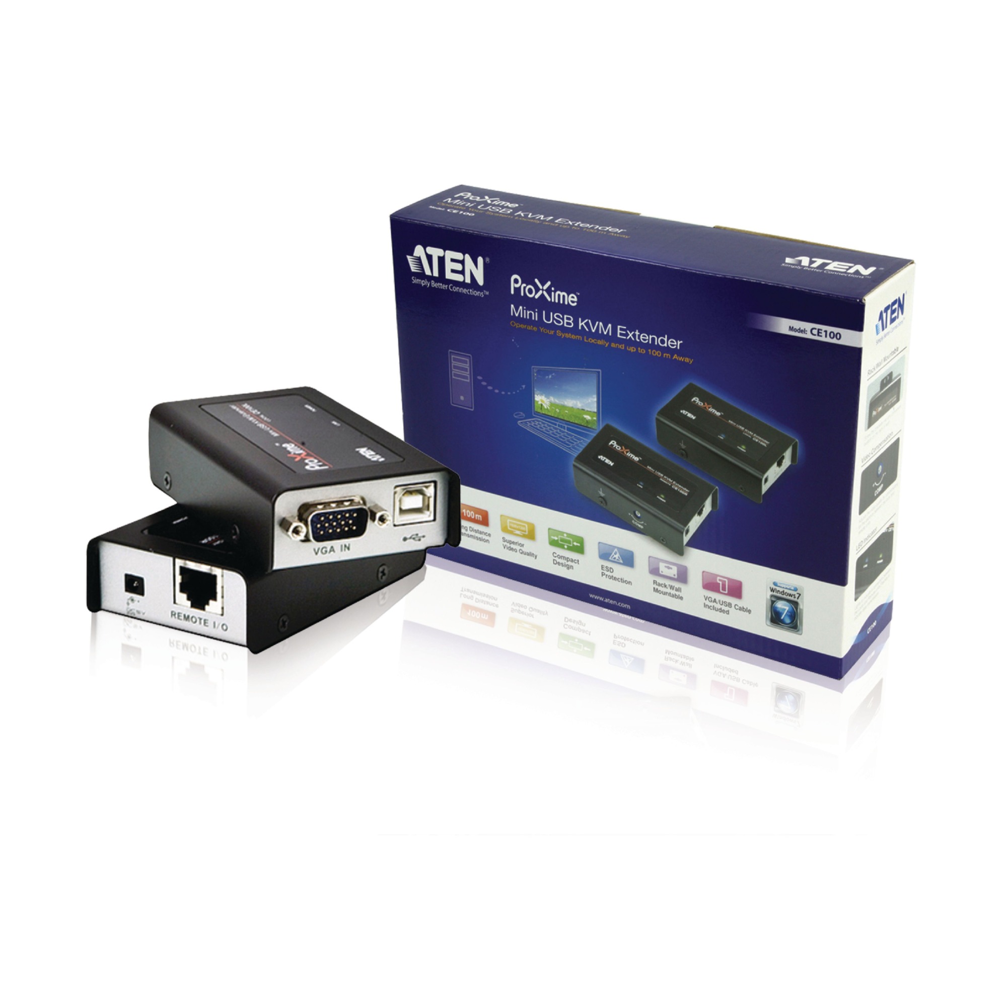 Удлинитель KVM VGA+USB ATEN CE100