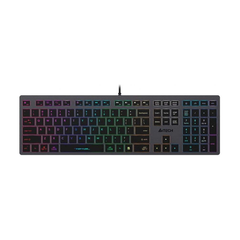Клавиатура проводная A4TECH FX60H GREY/NEON