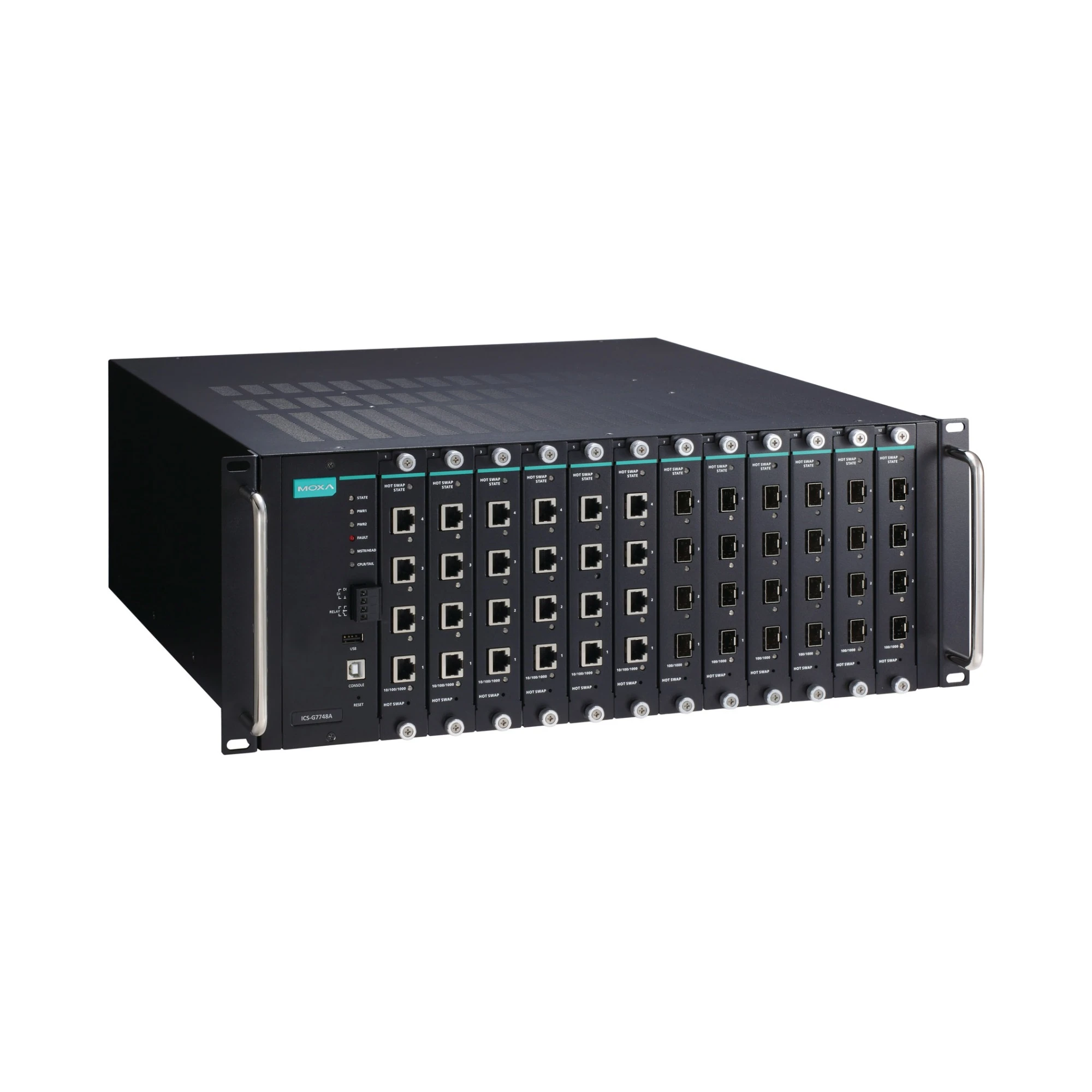 Модульный Ethernet-коммутатор MOXA IKS-6728A-4GTXSFP-HV-HV-T