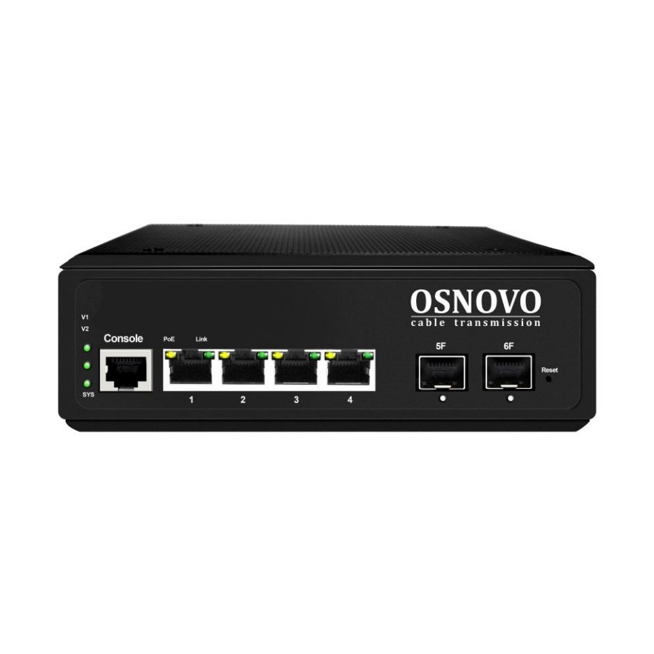 Коммутатор управляемый L2+ PoE промышленный OSNOVO SW-80402-IL(port 90W,360W)