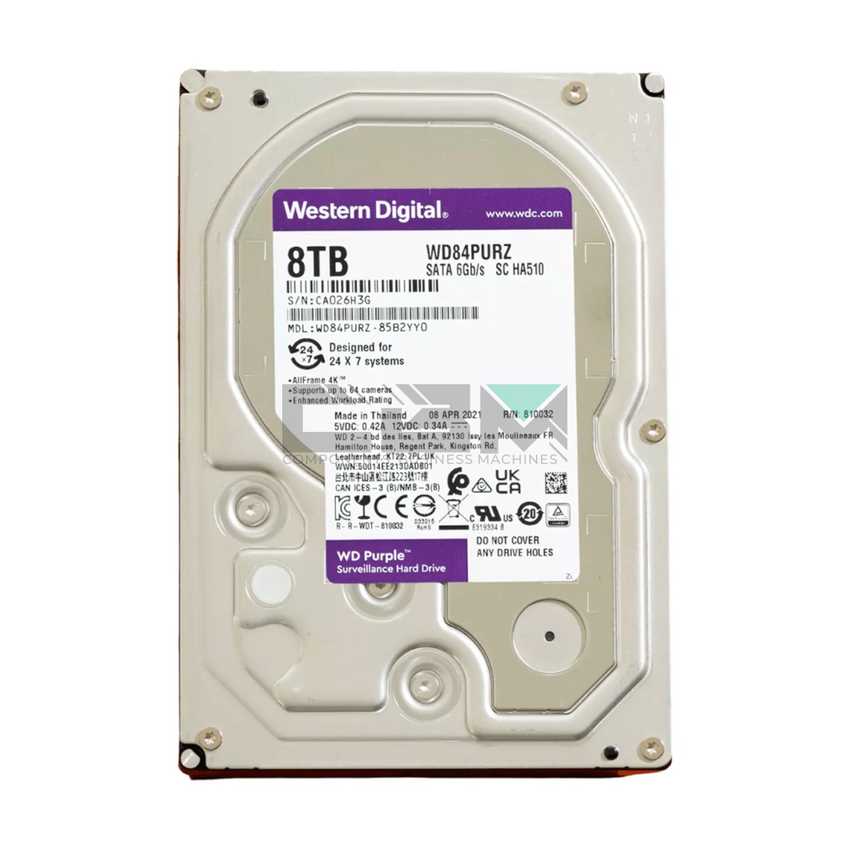 Жёсткий диск Western Digital WD84PURZ 8 ТБ 5 400 об/мин