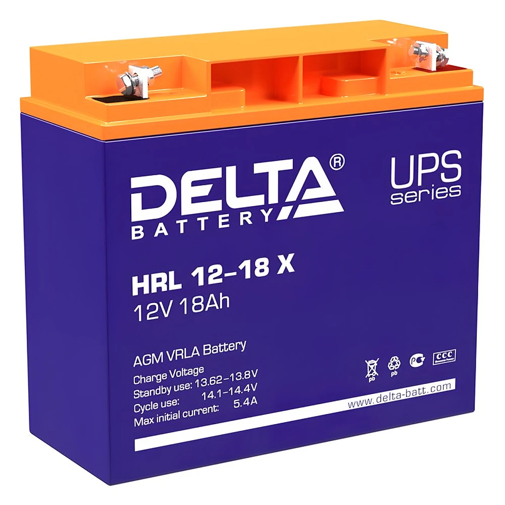 Аккумуляторная батарея Delta HRL 12-18 X