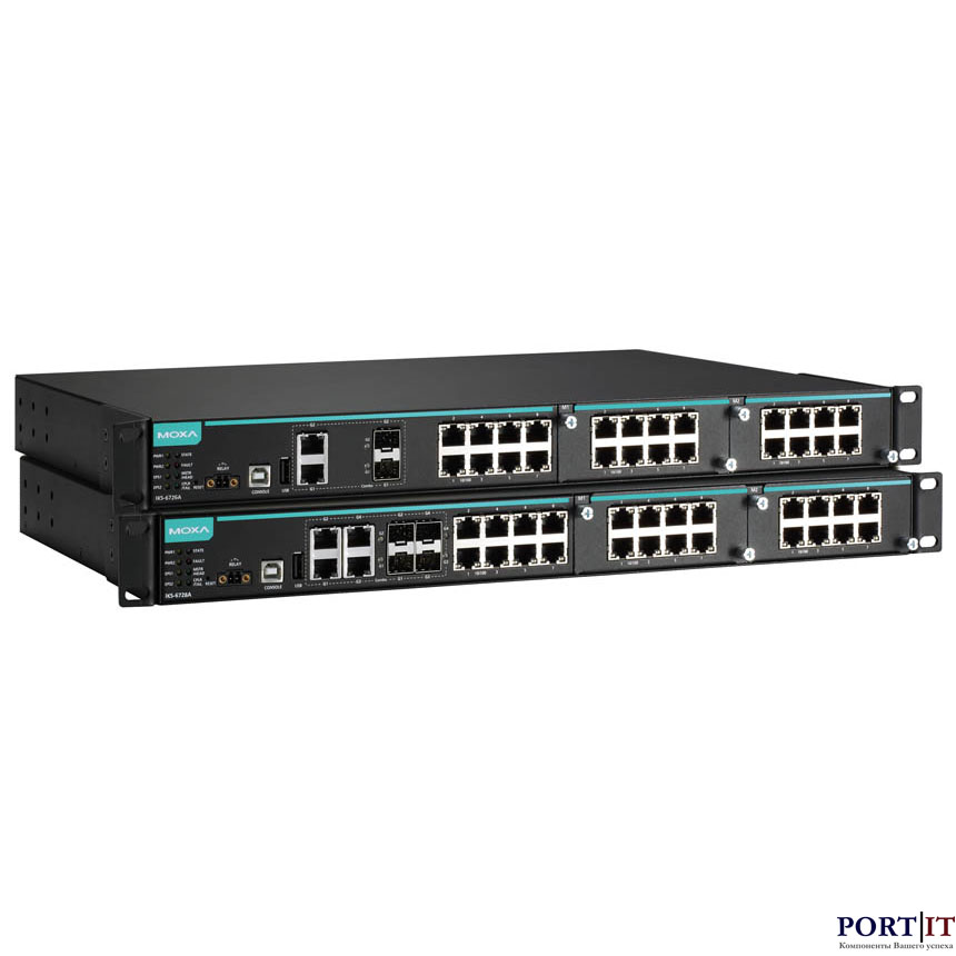 Модульный Ethernet-коммутатор MOXA IKS-6726A-2GTXSFP-24-24-T
