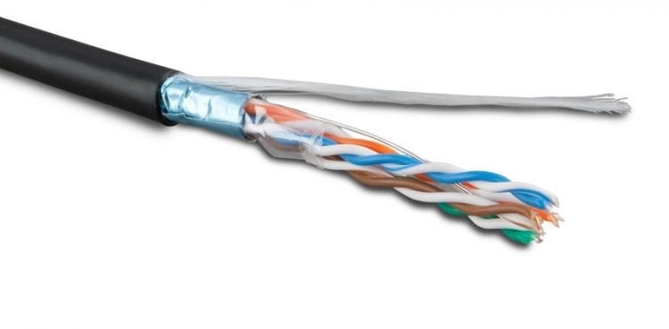 Кабель Hyperline FUTP4-C5E-S24-OUT-LSZH-BK-500