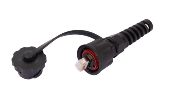 Индустриальный коннектор RJ45/8P8C, кат.6 (Класс E) NIKOMAX NMC-RJ88RA50SE3-IS-BK