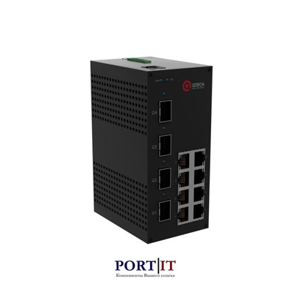 Индустриальный коммутатор Qtech QSW-2100-8T-4GSFP-POE-DC