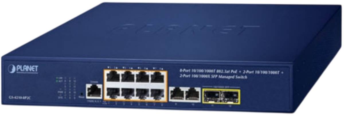 Коммутатор PLANET GS-4210-8P2C