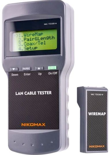 Кабельный тестер с LCD дисплеем, UTP/STP, RJ45 NIKOMAX NMC-TED300