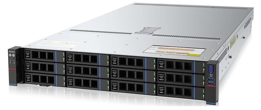 Сервер на базе Gooxi SL201-D12R-G3 · 2 × Xeon Silver 4310 · 64 ГБ · 8 × 10 ТБ HDD