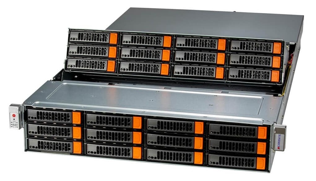 Сервер на базе Supermicro ASG-2015S-E1CR24L · AMD EPYC 9124 · 128 ГБ · 12 × 12 ТБ HDD