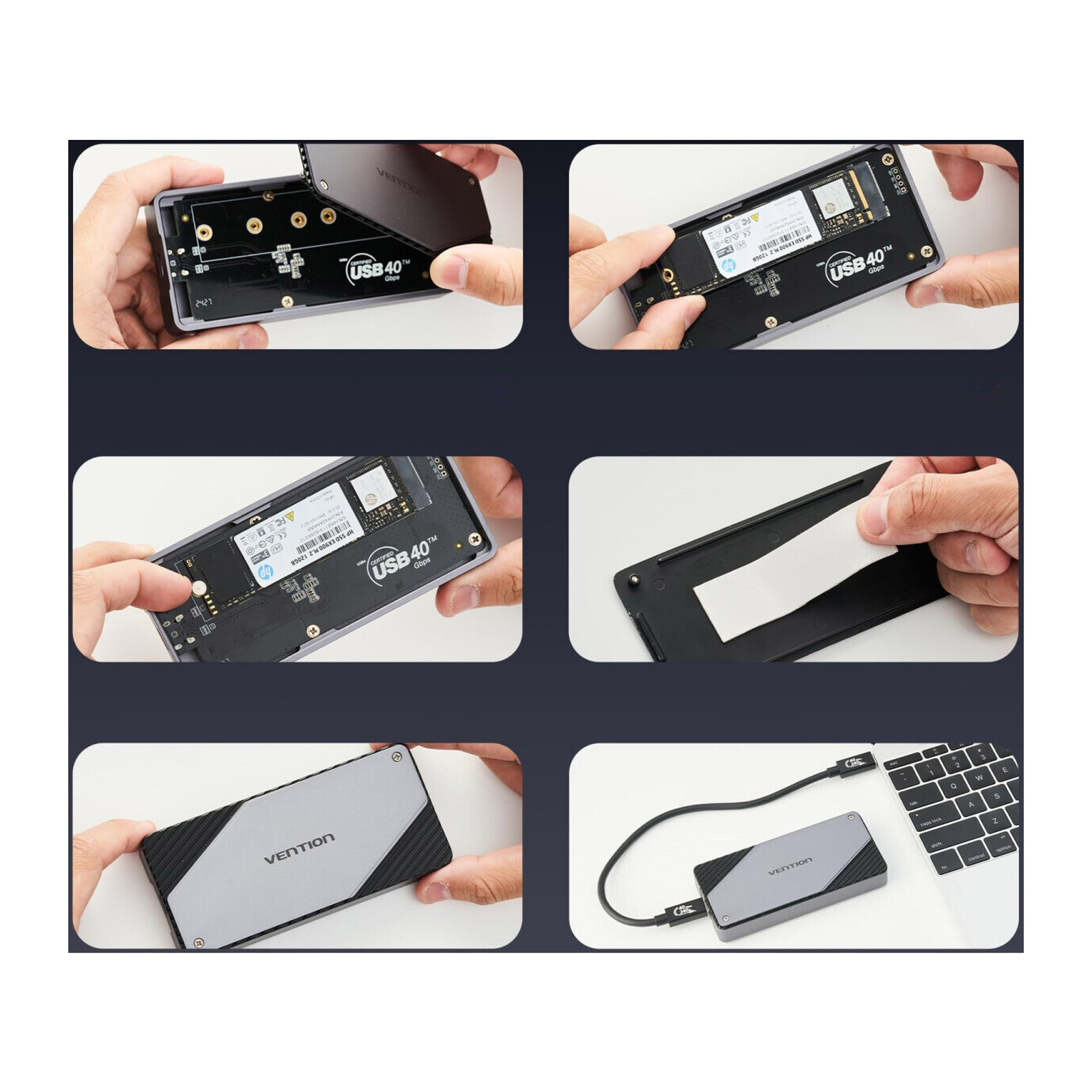 Внешний корпус для SSD M.2 Vention KPZH0