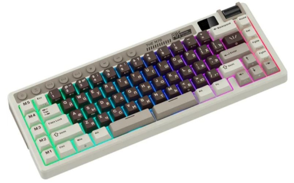механическая клавиатура Royal Kludge RK M70, USB, Bluetooth, Серый, Бежевый [6935280827112]