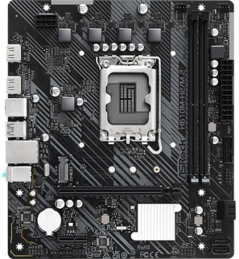материнская плата ASRock H610M-H2/M.2, LGA1700, Intel H610, mATX