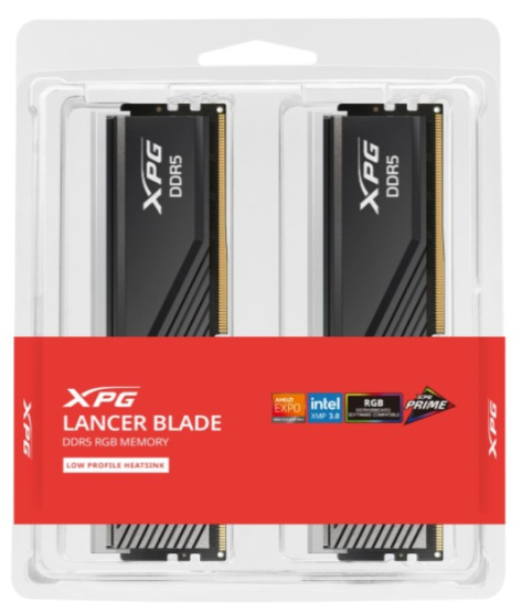 оперативная память DDR5 32 ГБ (2×16 ГБ) ADATA LANCER BLADE RGB, 5600 МГц, [AX5U5600C4616G-DTLABRBK]