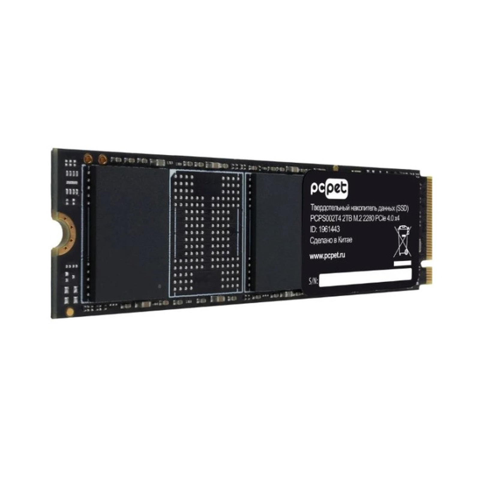 SSD накопитель 2048 ГБ PC PET PCPS002T4, PCIe 4.0 x4, [PCPS002T4]