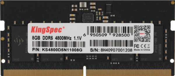 Оперативная память KingSpec, DDR5, 8GB, 4800MHz, SO-DIMM, KS4800D5N11008G