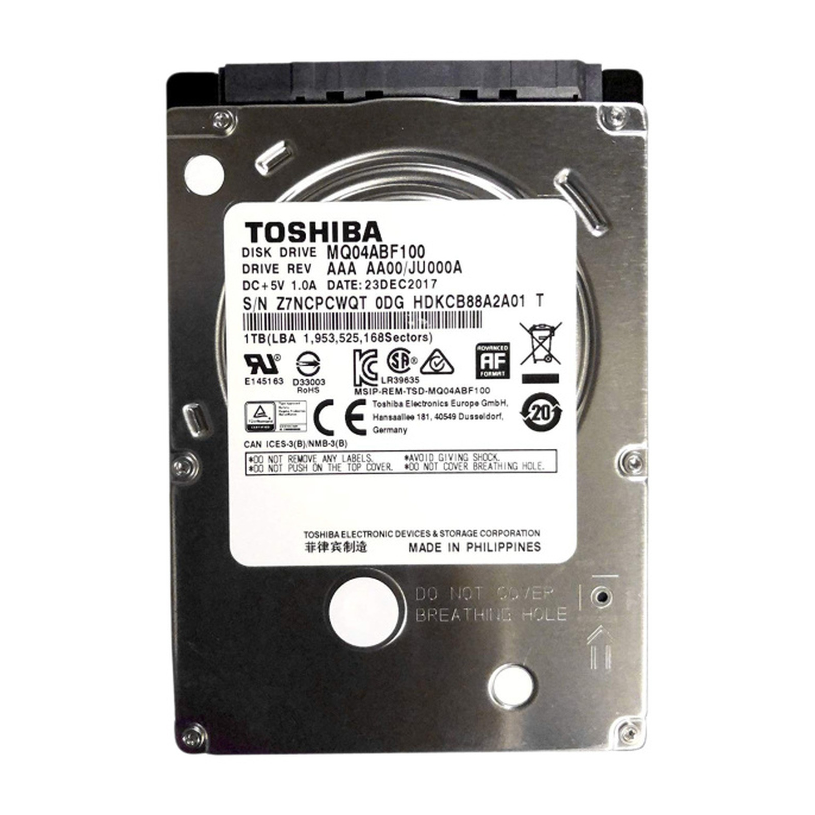 жесткий диск 1TB SATA 6Gb/s Toshiba MQ04ABF100