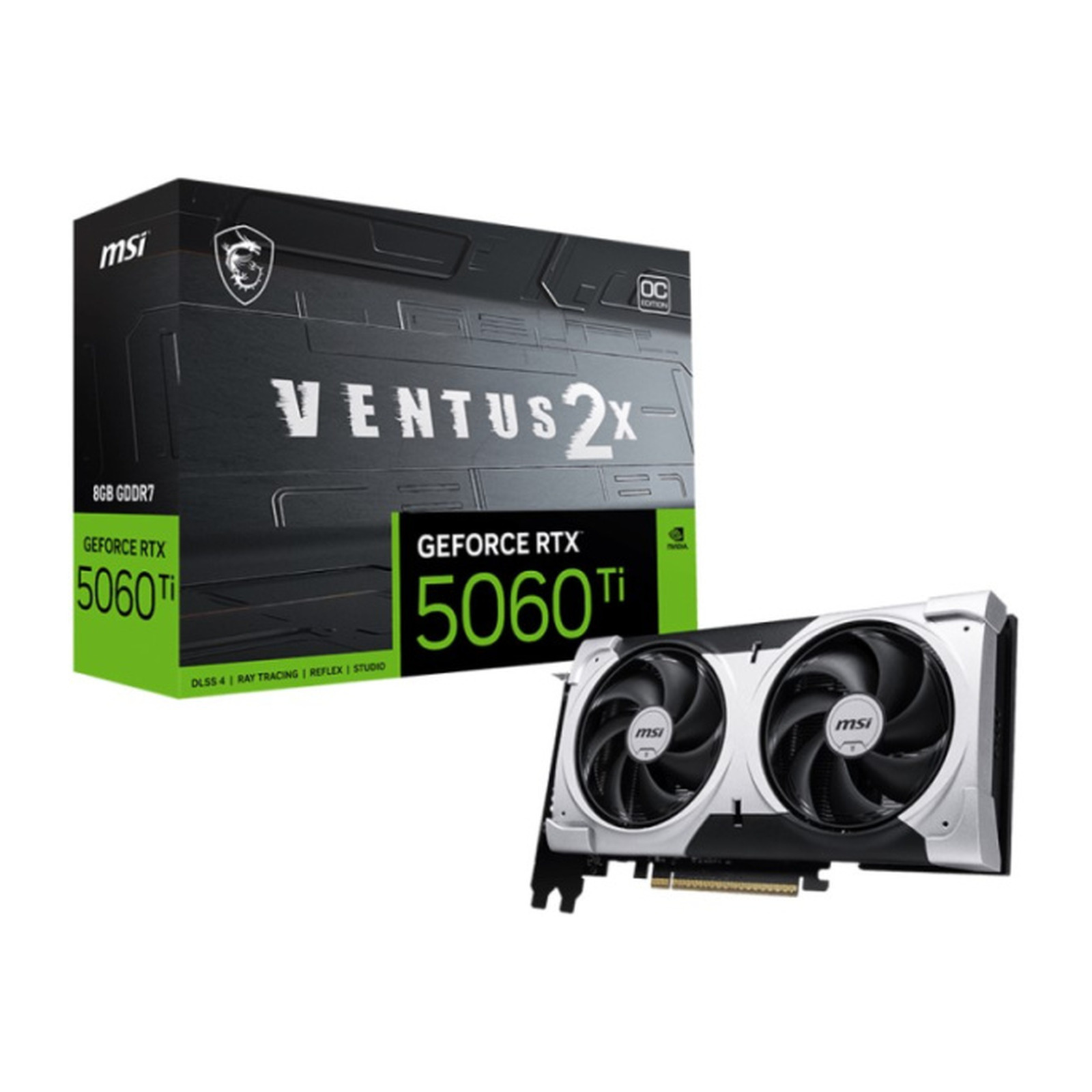 Видеокарта MSI RTX 5060 Ti 8G VENTUS 2X OC PL GeForce RTX 5060 Ti 8 ГБ GDDR7