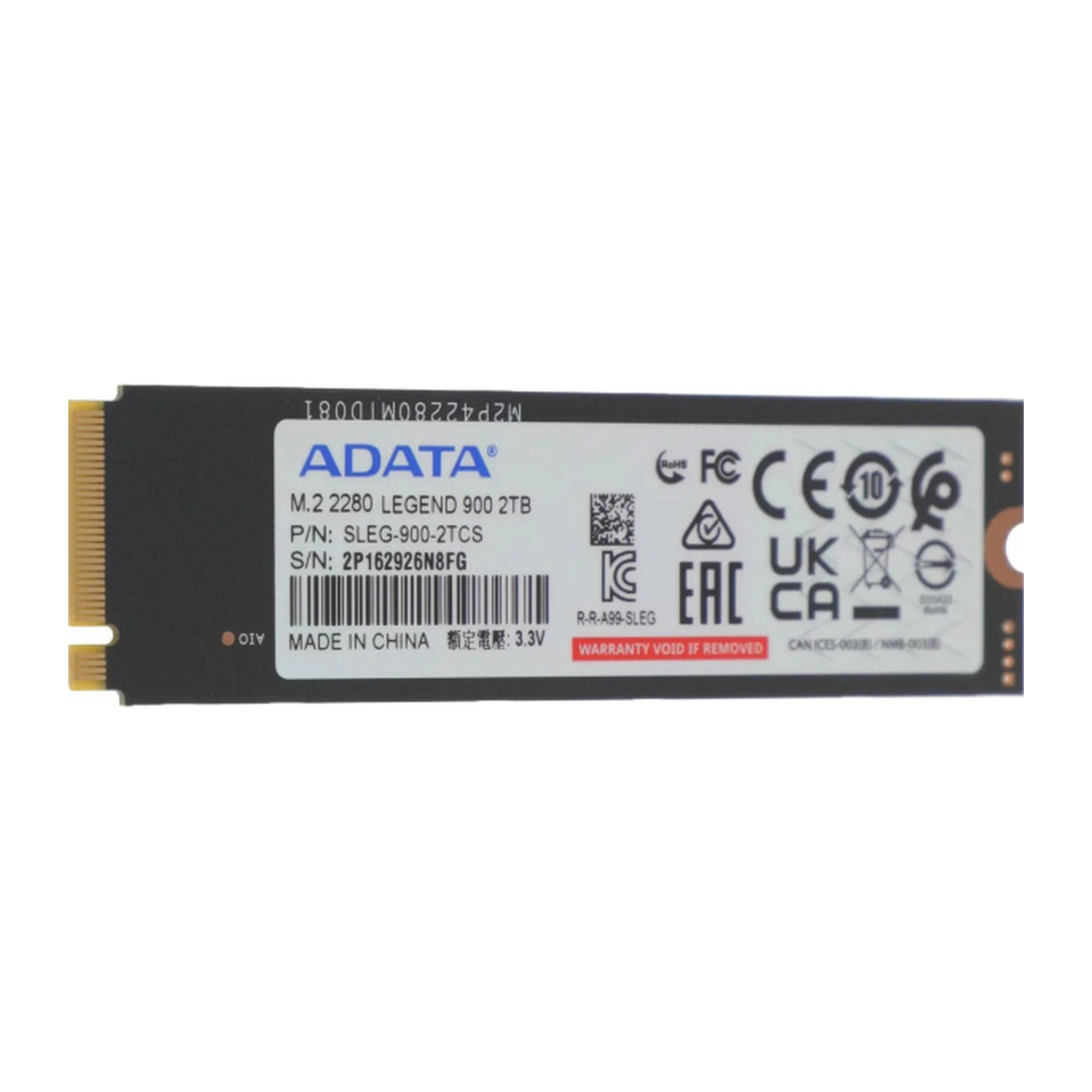 SSD накопитель 2000 ГБ ADATA SLEG-900-2TCS, PCIe 4.0 x4, [SLEG-900-2TCS]