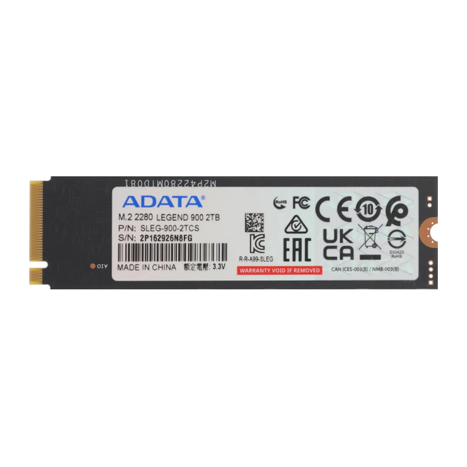 SSD накопитель 2000 ГБ ADATA SLEG-900-2TCS, PCIe 4.0 x4, [SLEG-900-2TCS]