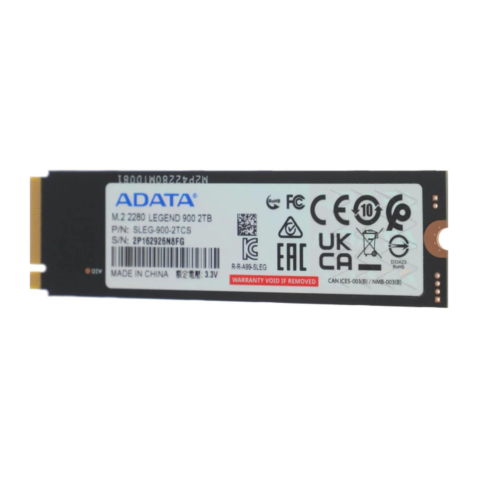 SSD накопитель 2000 ГБ ADATA SLEG-900-2TCS, PCIe 4.0 x4, [SLEG-900-2TCS]
