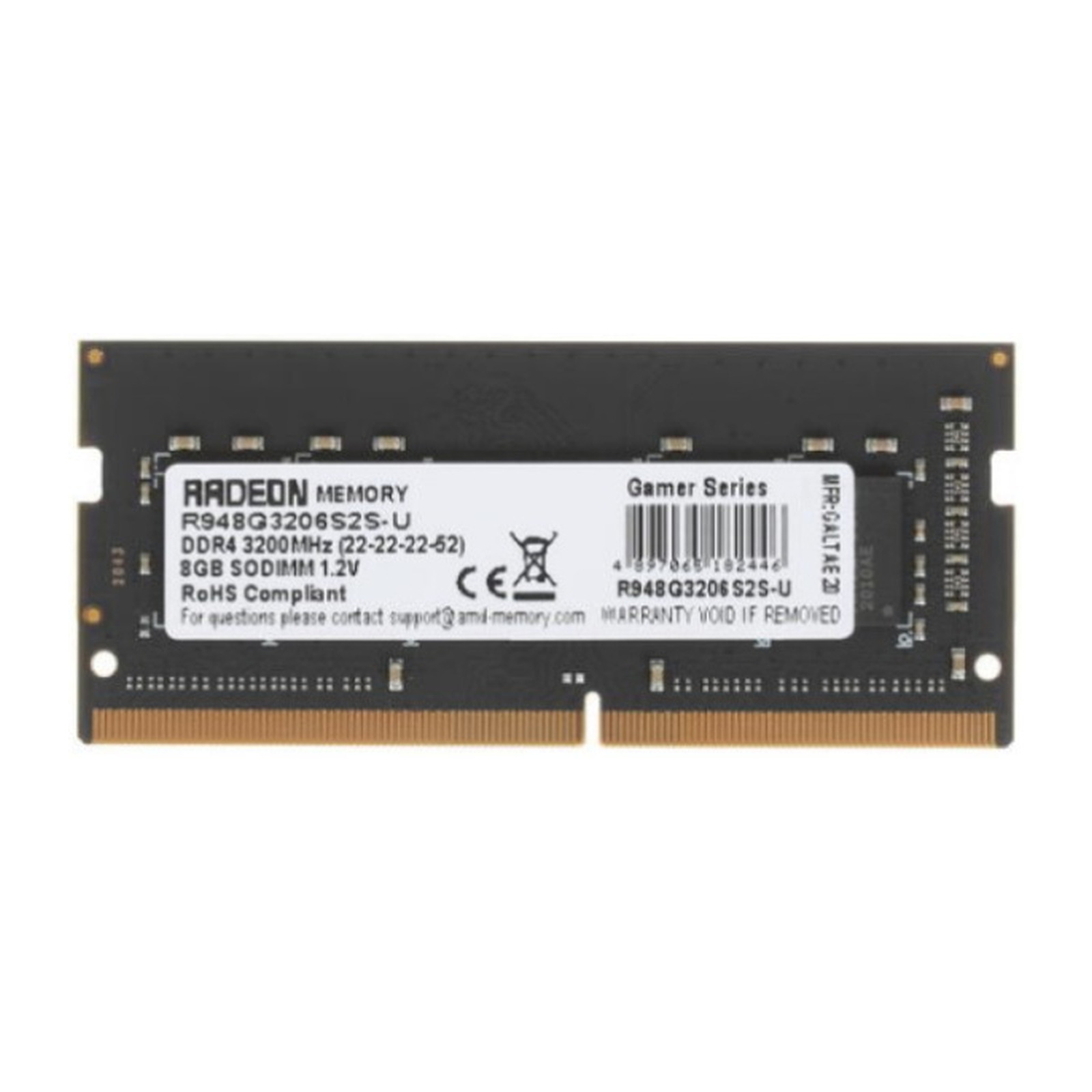 оперативная память DDR4 8 ГБ (1×8 ГБ) AMD R948G3206S2S-U, 3200 МГц, [R948G3206S2S-U]