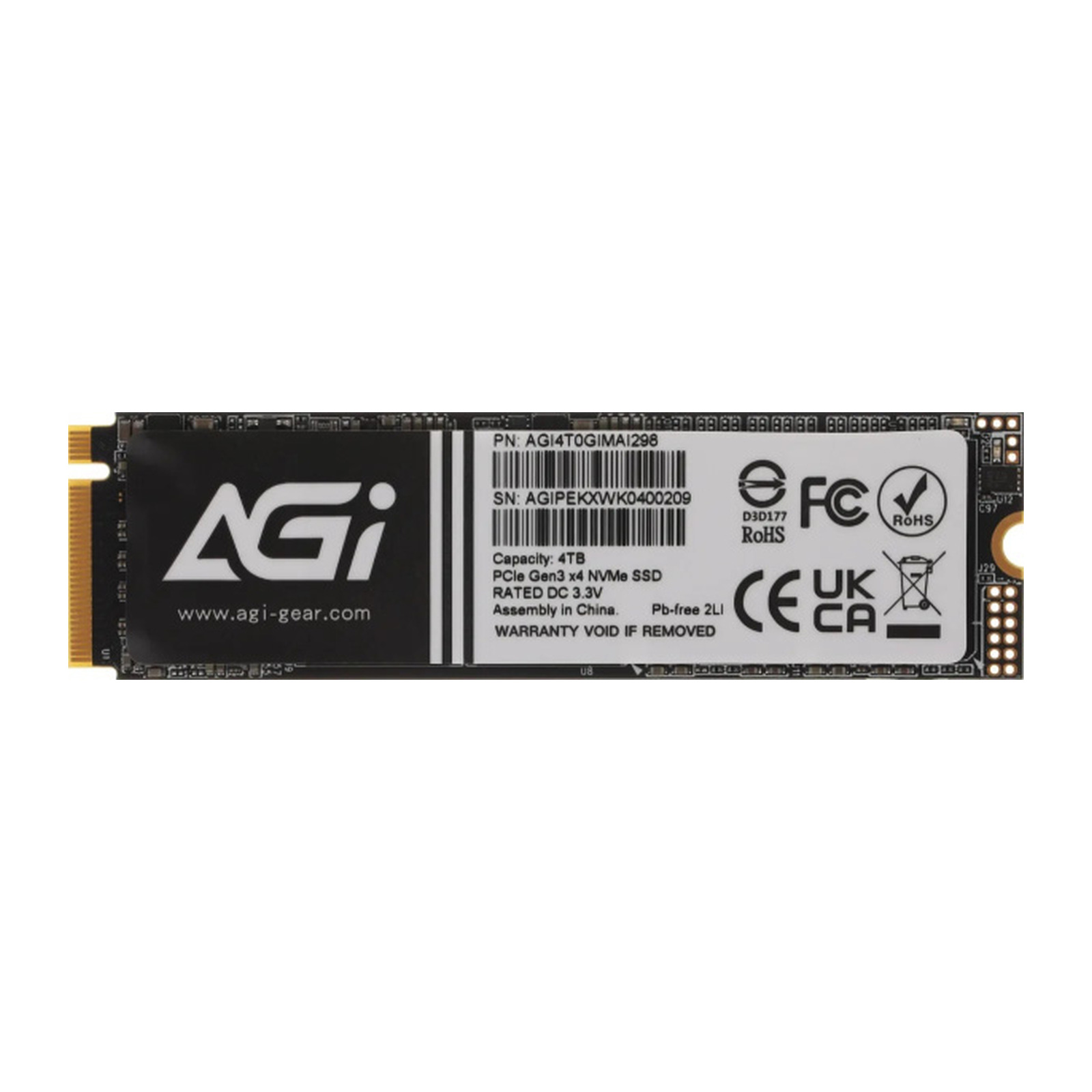 SSD-накопитель AGI AGI4T0GIMAI298 4 ТБ NVMe