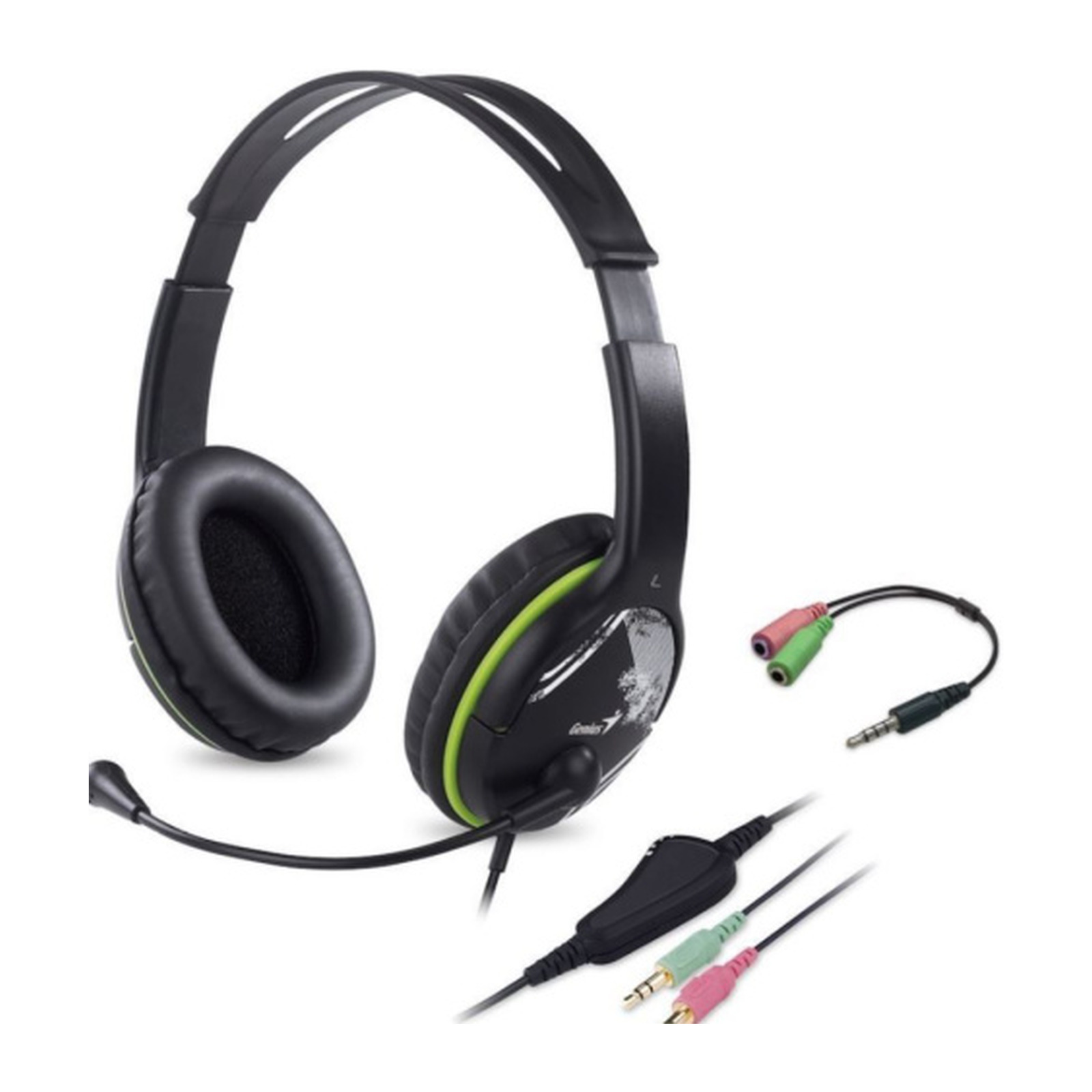 проводная стереогарнитура Genius HS-400A, Проводной, Накладные, Черный, [31710031400]